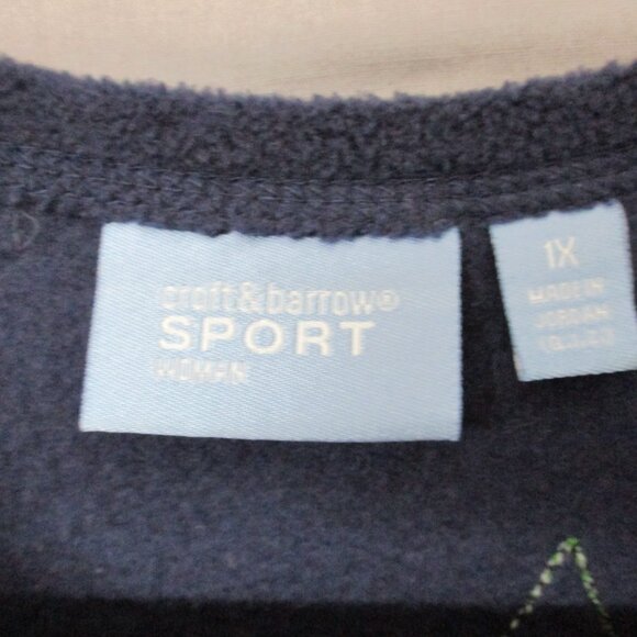 Croft & Borrow Sport Christmas Theme Fleece Full Zip Sweater Blue Size | 1X - Picture 5 of 12